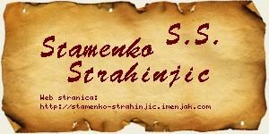 Stamenko Strahinjić vizit kartica